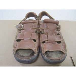 Earth Shoe Sandals Mens 10.5 Brown‎ Leather Open Toe Fisherman Shoes